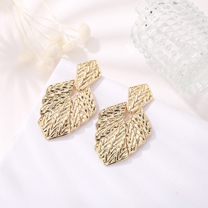 Personalized frosted Leaf Earrings