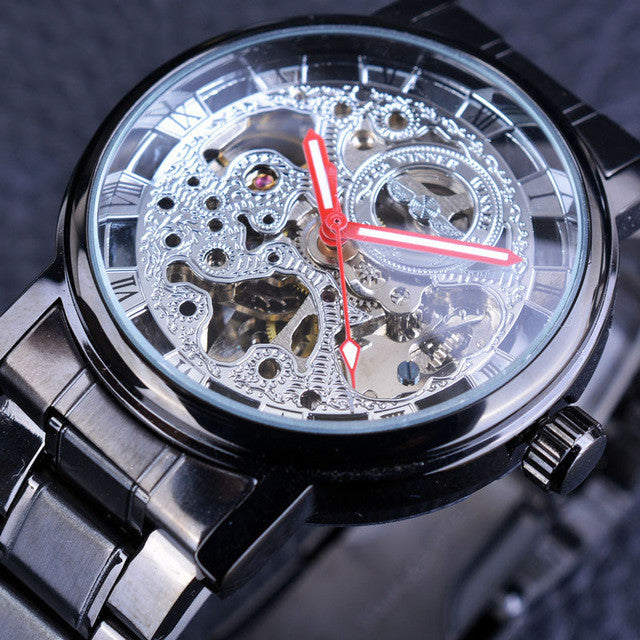 Automatic Hollow Mechanical Watch Men's Roman Retro Watch