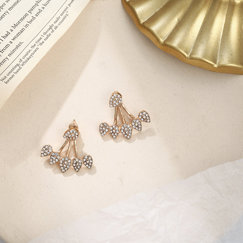 European And American Water Drop Hollow Full Rhinestone Earrings