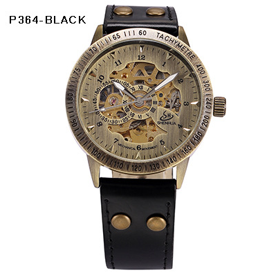 Casual hollow nostalgic style automatic mechanical watch