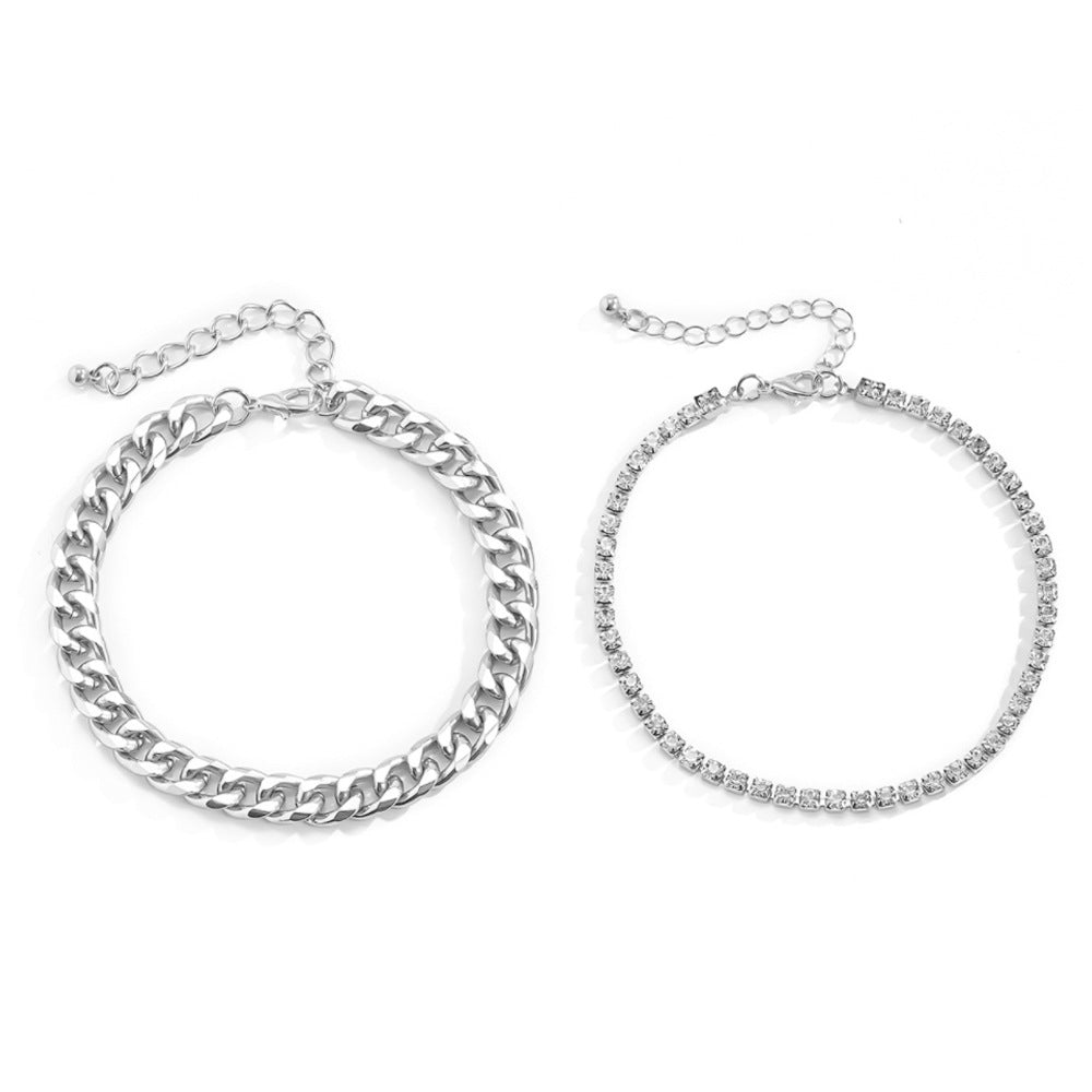 Personalized Exaggerated Claw Chain Drill Anklet Set