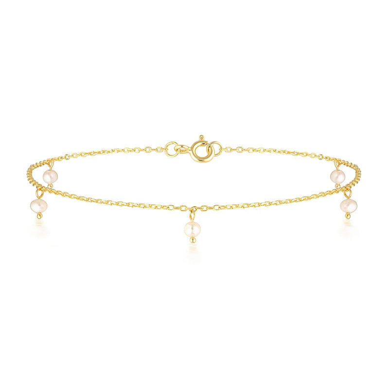 Fashion Baroque Shaped Pearl Anklet Simple