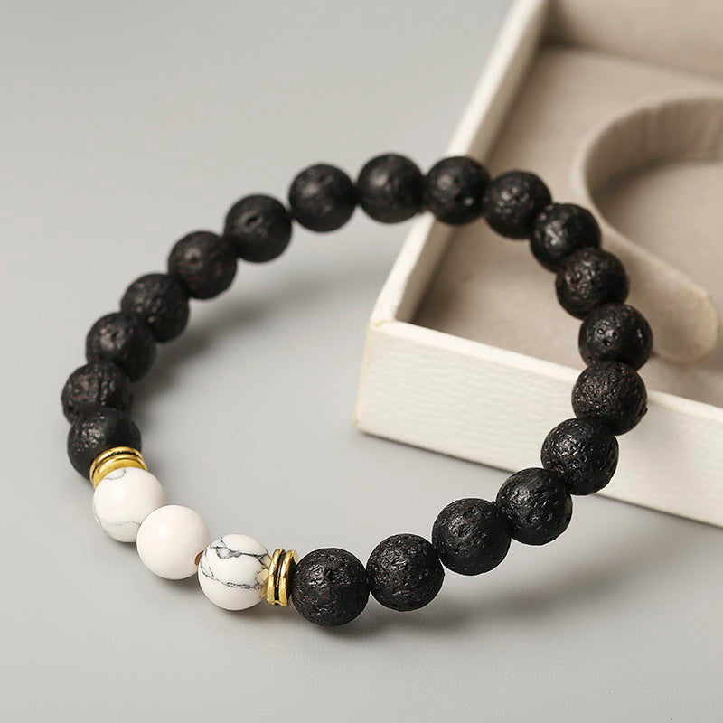 New Fashion Simple Multicolor Volcanic Stone Handmade Beaded Bracelet