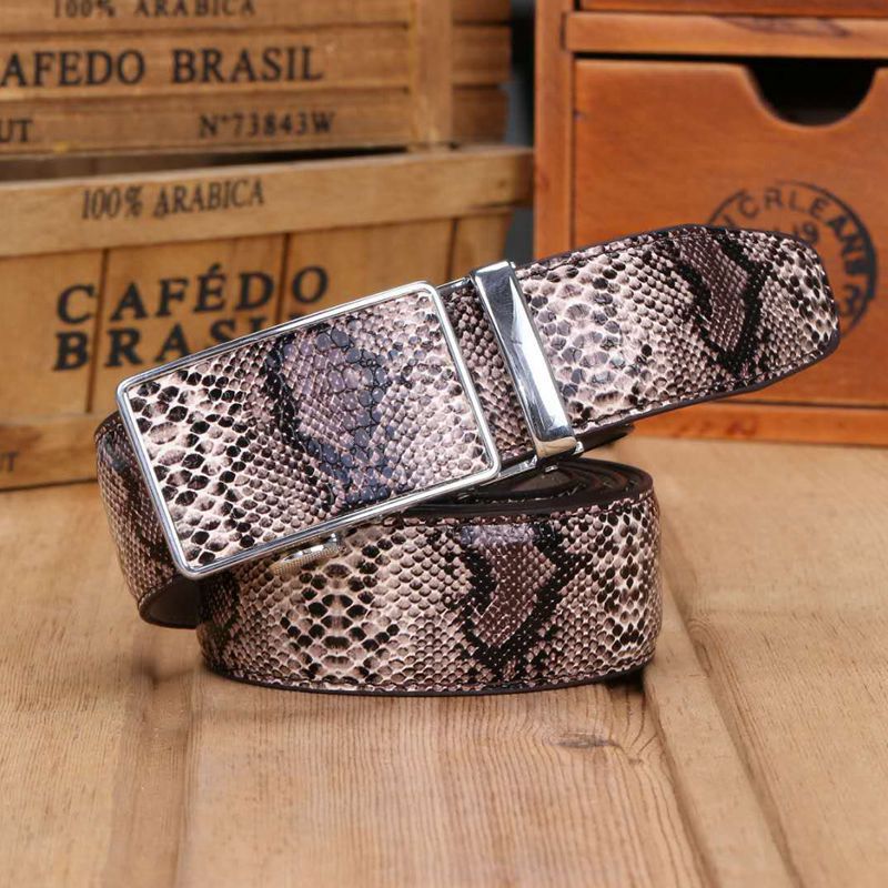 Fashion Vintage Men's Automatic Buckle Leather Belt