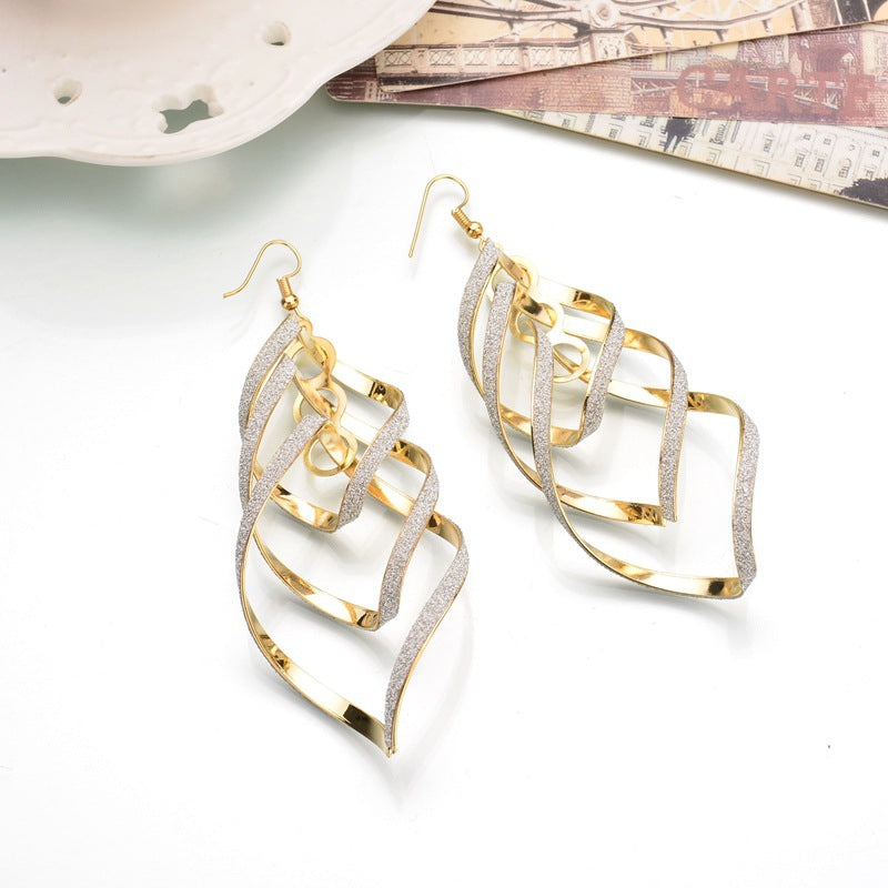 Personality OL spiral earrings