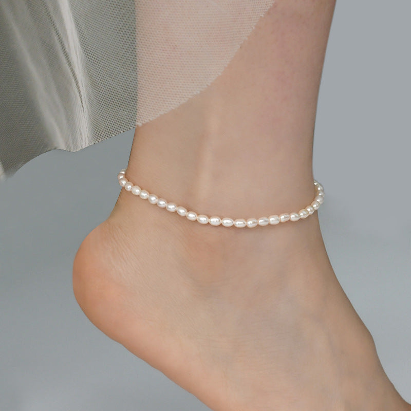 Freshwater Pearl Anklet With Single Temperament