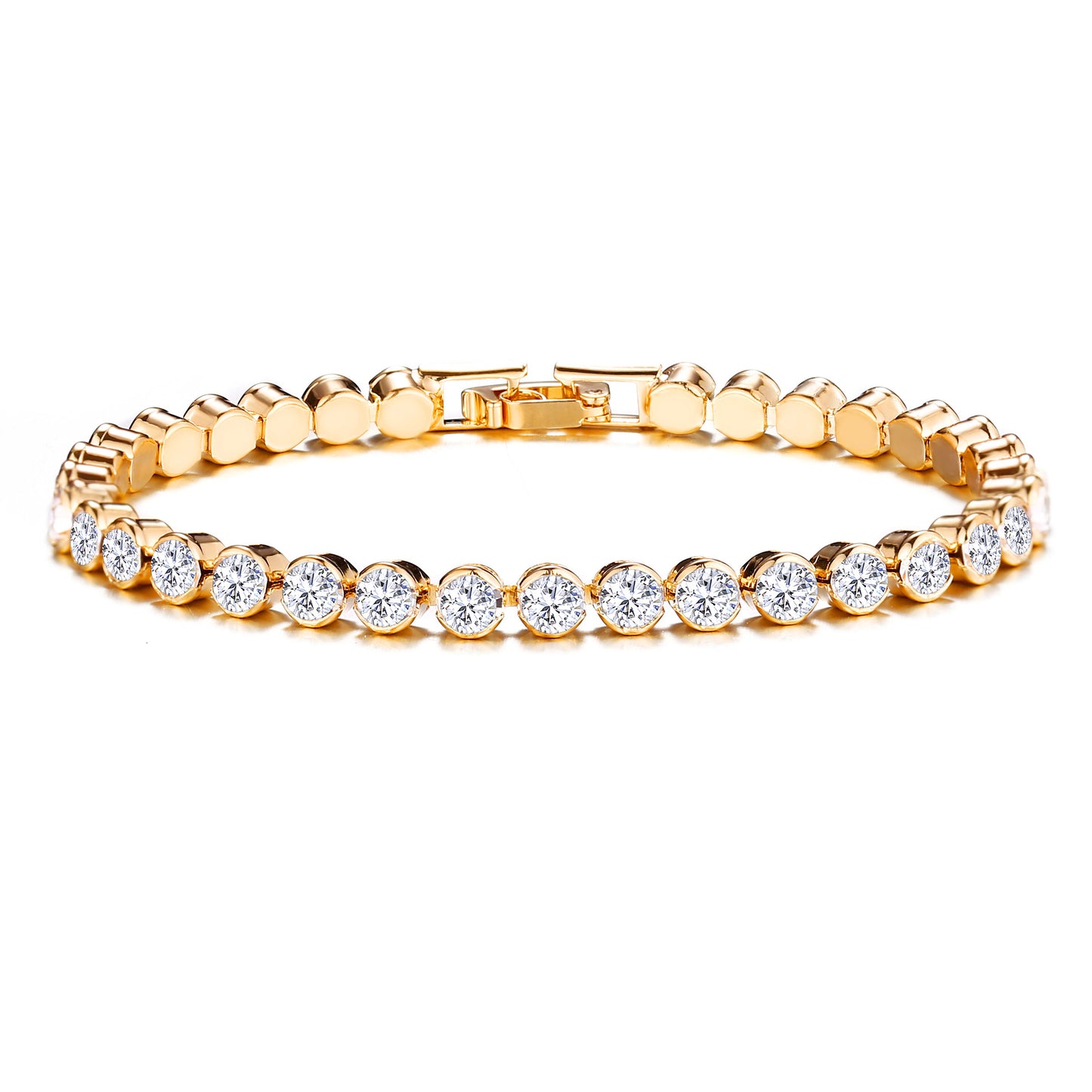 Full Diamond Single Row Bracelet Roman Crystal