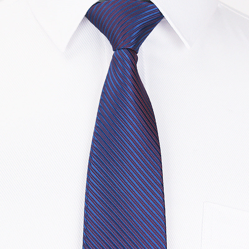 8CM Polyester Hand Tie Men's Tie Business Formal Wear Corduroy Dark Striped Tie Wholesale