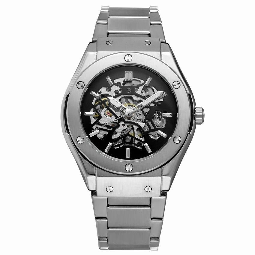 Men's Fashion Casual Skeleton Mechanical Movement Fully Automatic Watch