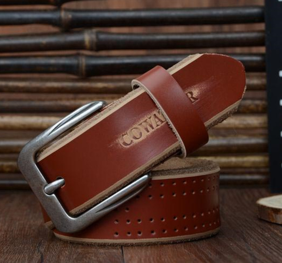 Men's leather belt