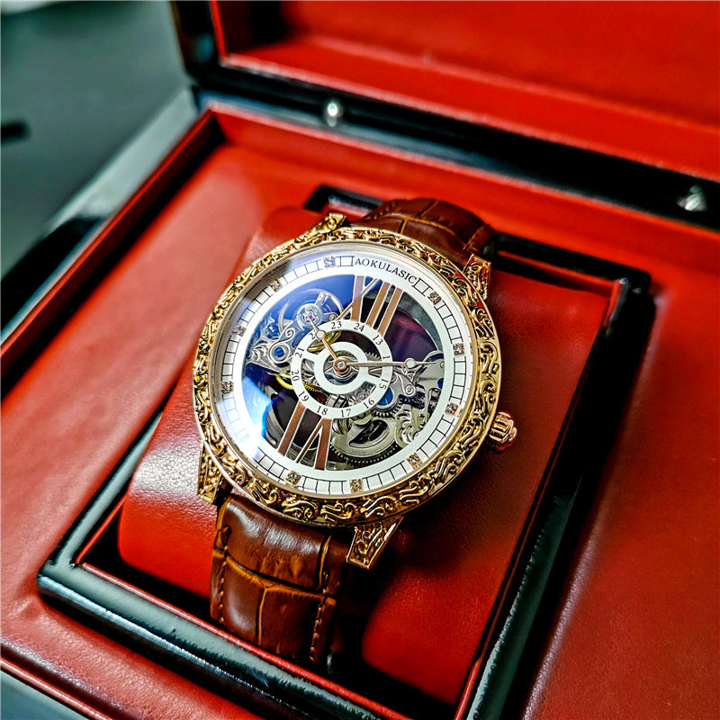 Men's High-end Handsome Hollow Tourbillon Automatic Mechanical Watch