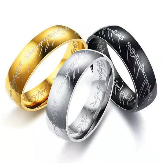 Titanium Steel Lord Of The Rings Couple Ring