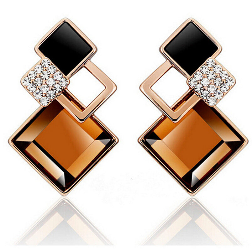 Diamond Crystal Stud Earrings