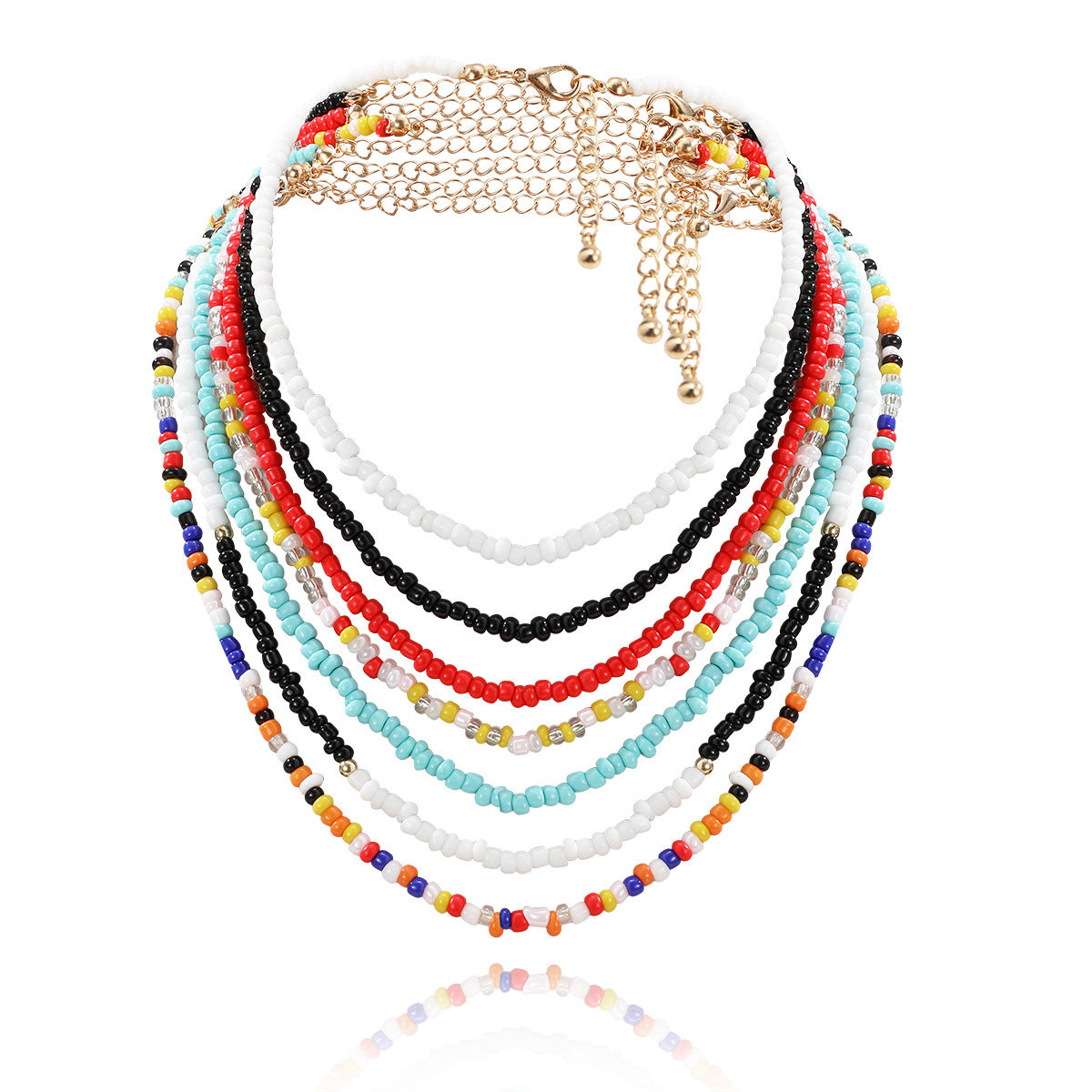 Hand Beaded Contrast Color Beaded Waist Chain Multilayer Mix And Match