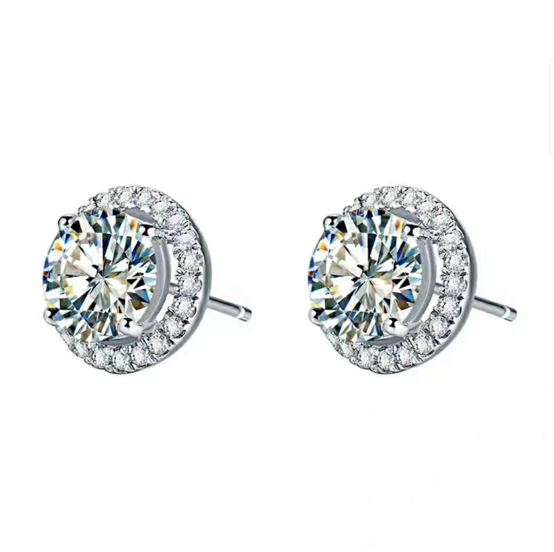 Jade Moissanite 925 Silver To Create Men's And Women's Stud Earrings