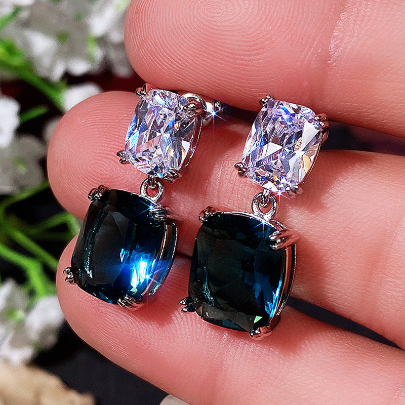 Women's Oversized Fat Square Diamond Zircon Earrings