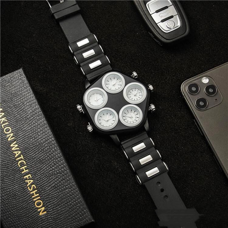 New Personality Big Dial Student Men's Silicone Quartz Trend Men's Watch