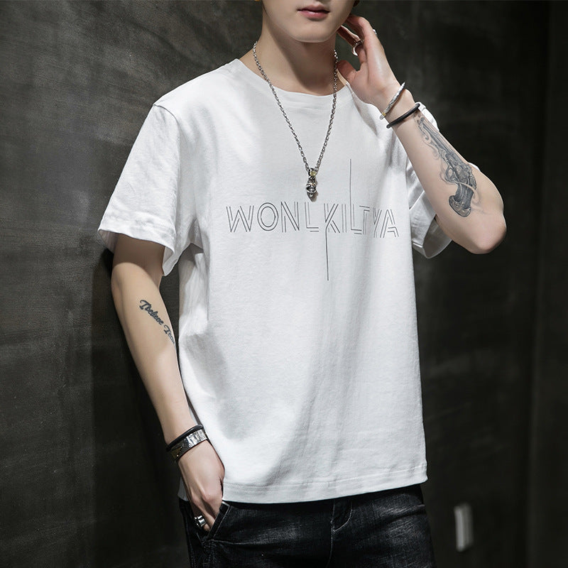 Letter printed men's short sleeve t-shirt