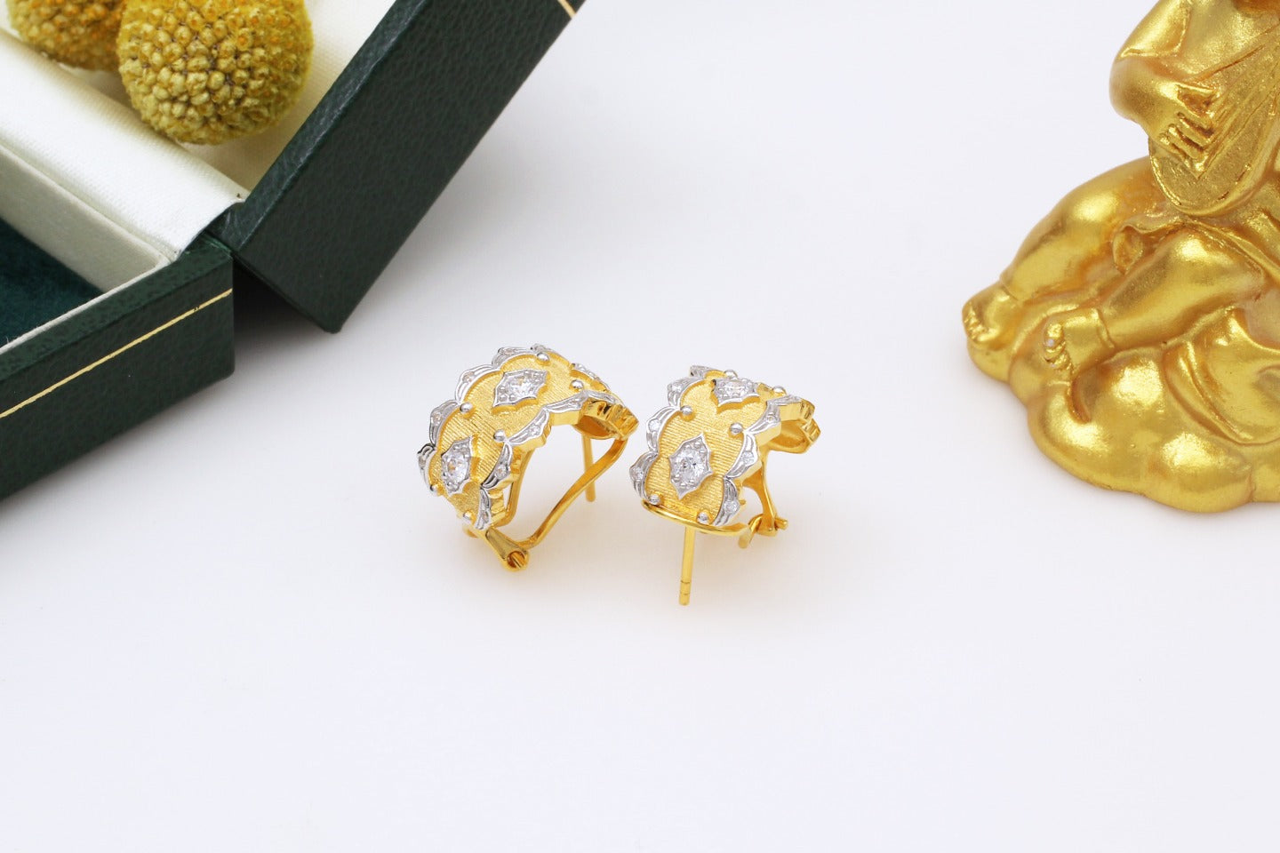 925 Silver Gilt Wavy Star Stud Earrings