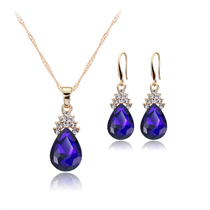 Womens Diamond Crystal Necklace  Earrings Crystal Necklace Earrings Set