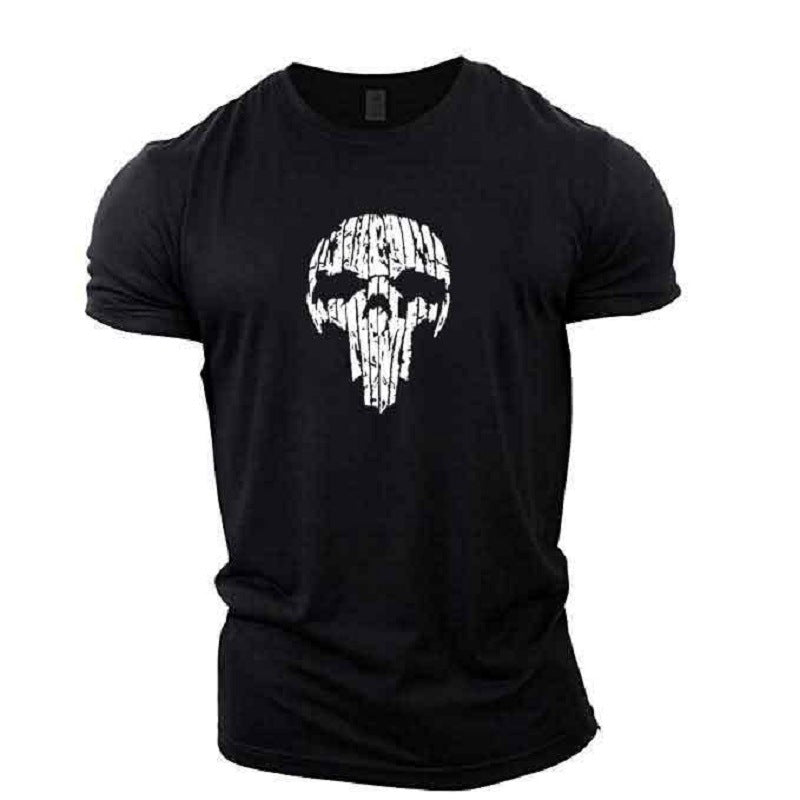 Sports Pure Cotton Exercise Casual Print Broken Skull