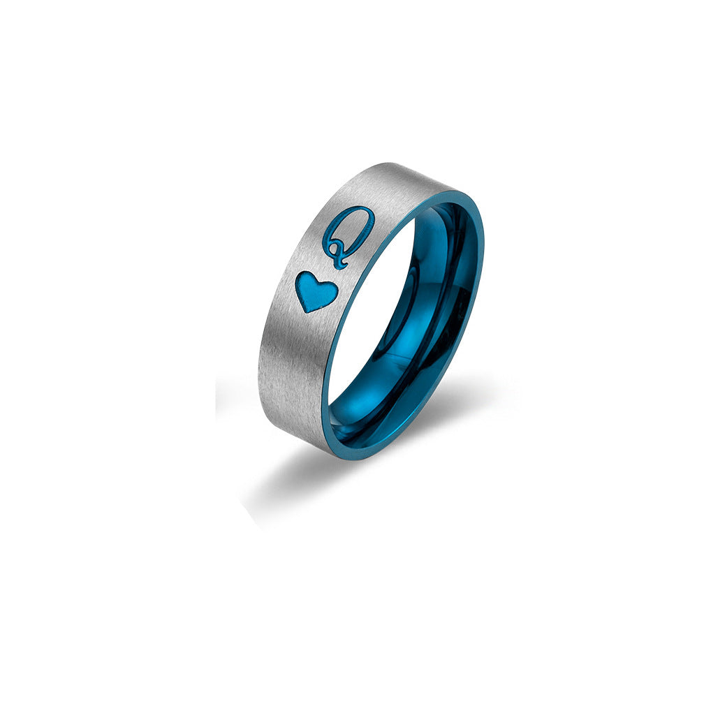 Queen And Queen Couple Electroplating Titanium Steel Rings