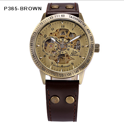 Casual hollow nostalgic style automatic mechanical watch