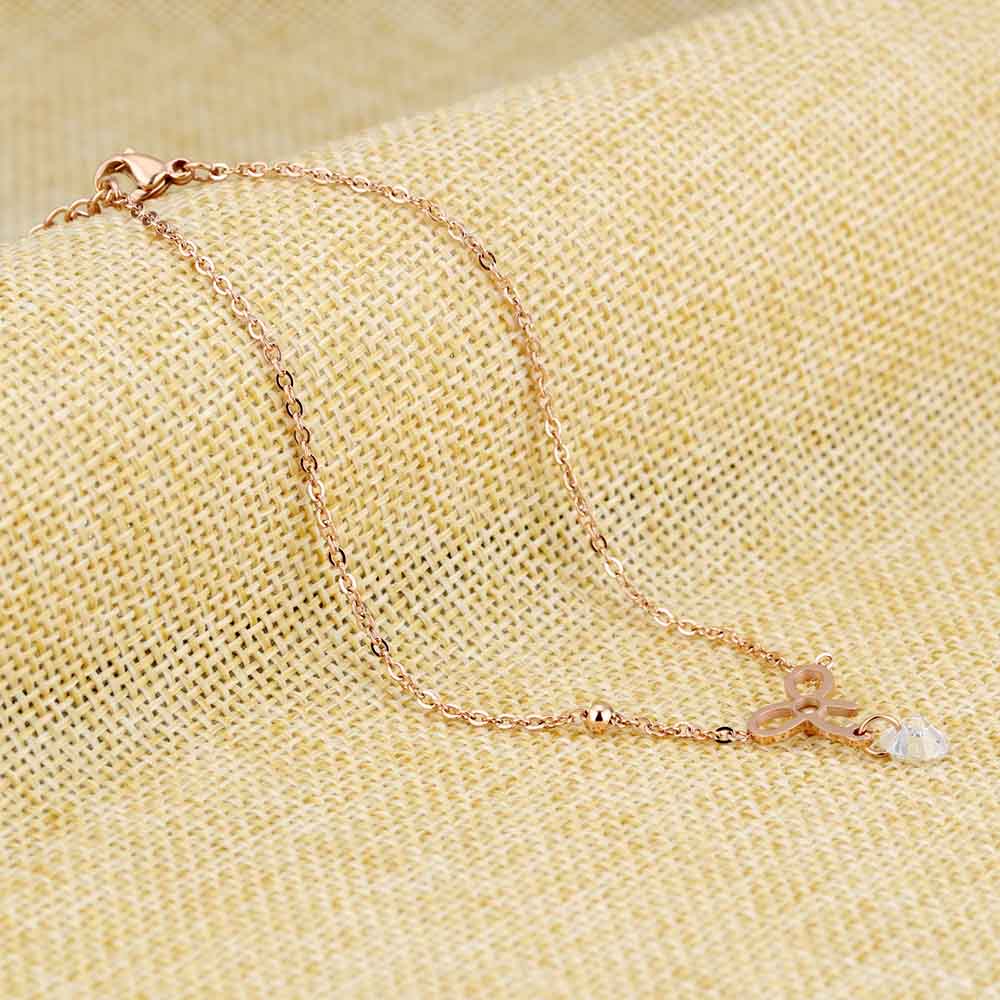 Crystal Sparkling Diamond-studded Bow Anklet Fashion Temperament Cute Birthday Gift