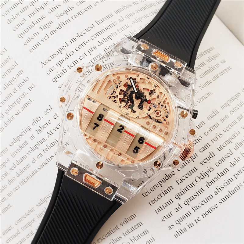 Transparent shell quartz watch