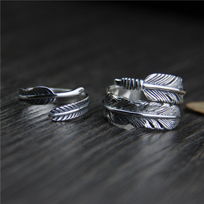 New Punk Feathers Arrow Opening Ring Boho Retro High-quality Personality Jewelry Men Rings For Women Resizable Rings