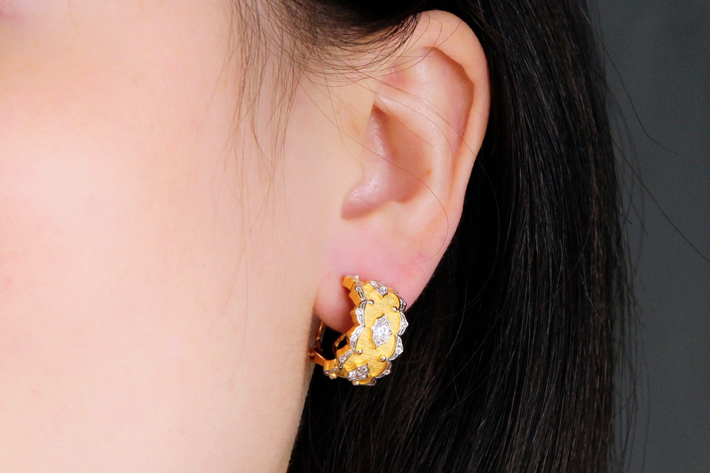 925 Silver Gilt Wavy Star Stud Earrings