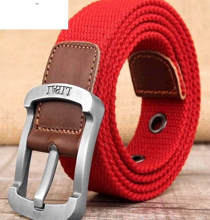 Men's Canvas Work Belt Labor Insurance Pin Buckle Belt