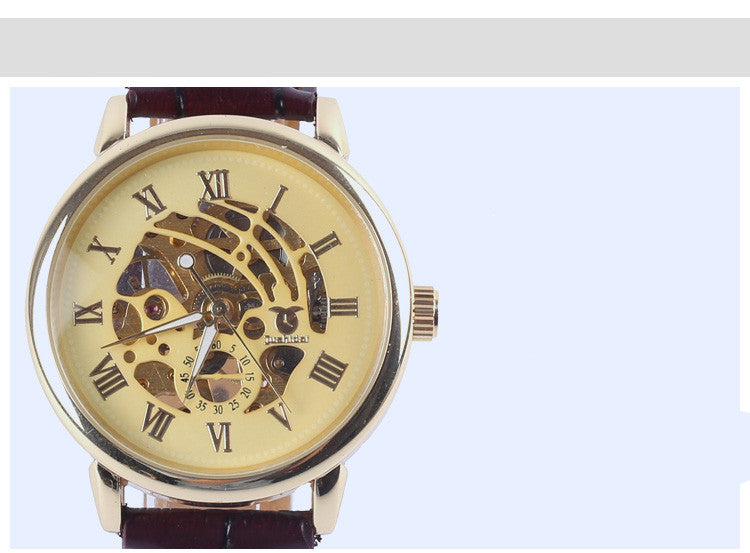 Hollow Mechanical Watch Simple Business Men's Watch