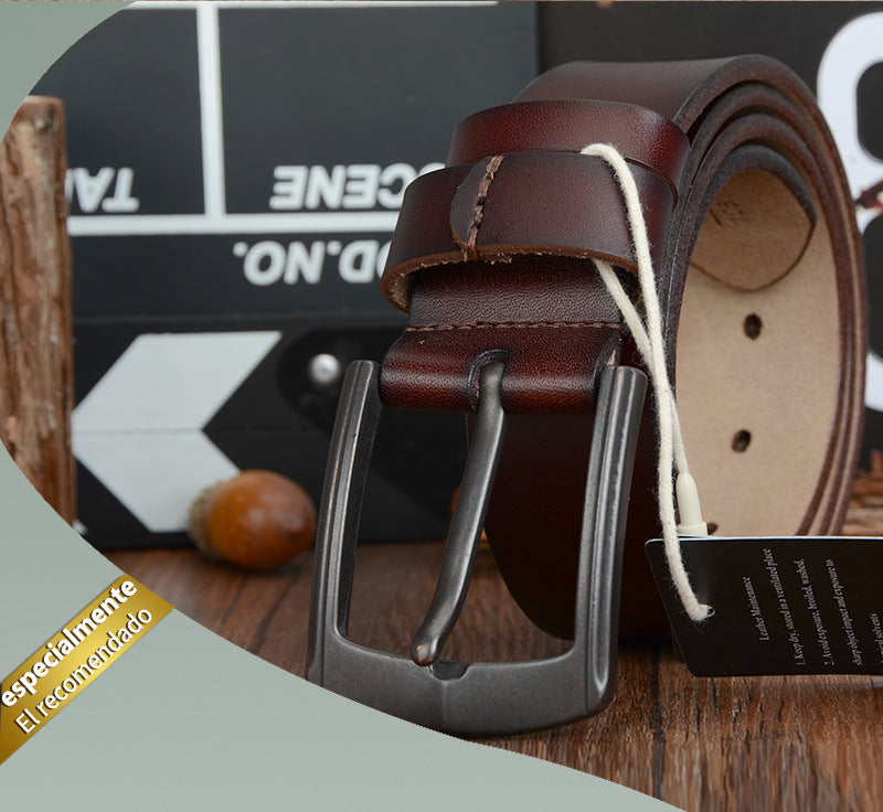 Dynamic buckle leather belt belt