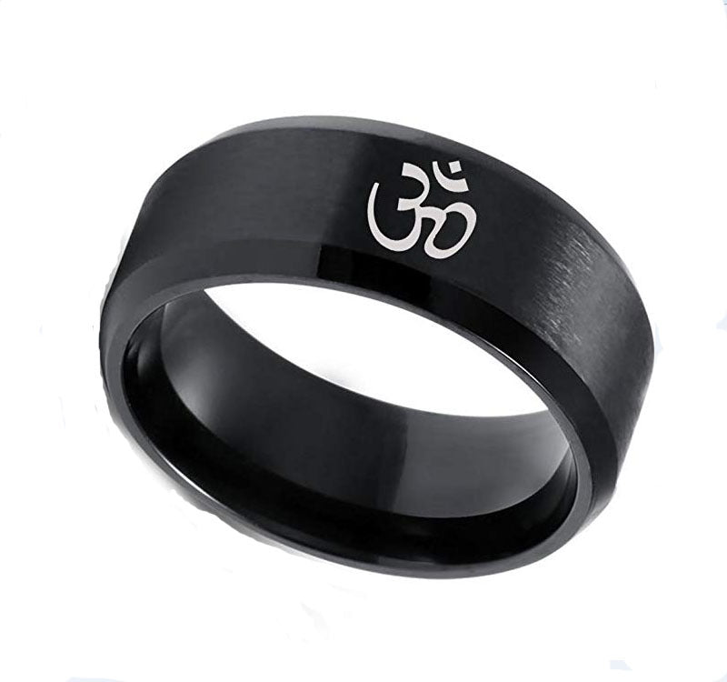 Sanskrit Ohm Stainless Steel Ring Men