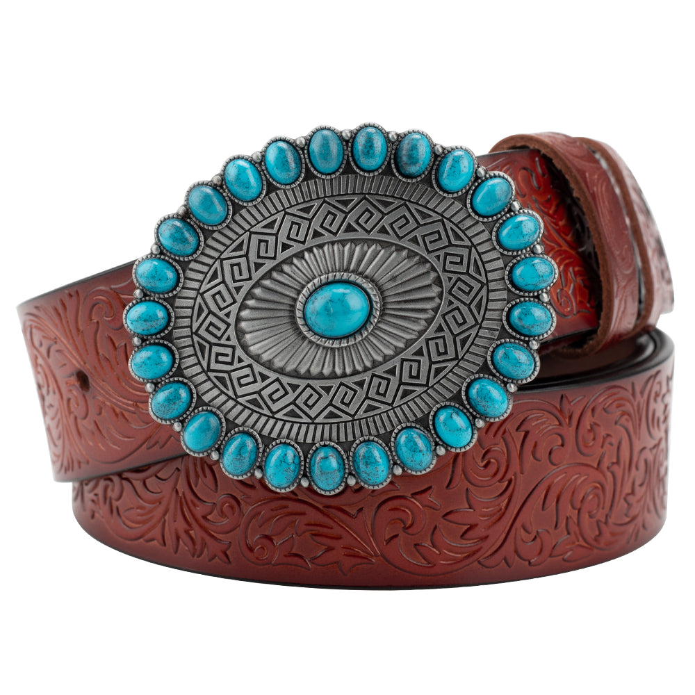 Embossed Women's Decorative Belt European And American Style Retro