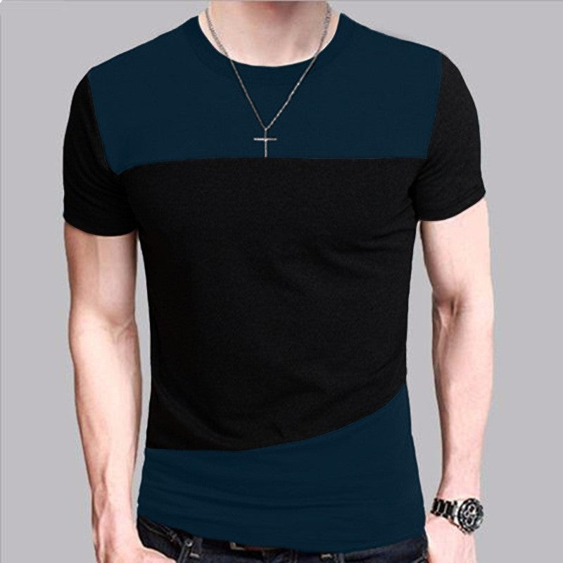 Round neck short sleeve t-shirt color matching