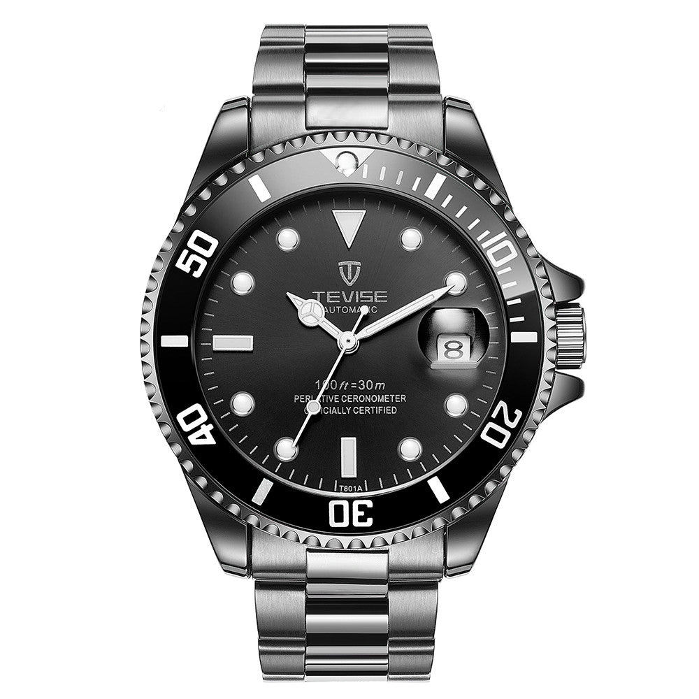 Teweisi luminous green ghost watch men full automatic mechanical watch movement precision steel watch waterproof watch
