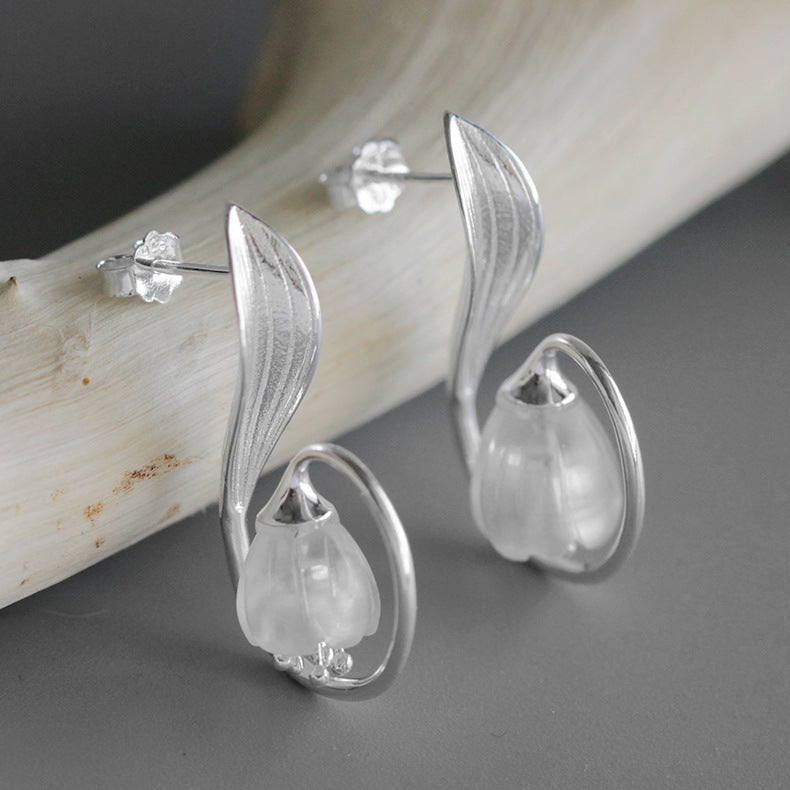 Lily of the valley flower S925 earrings