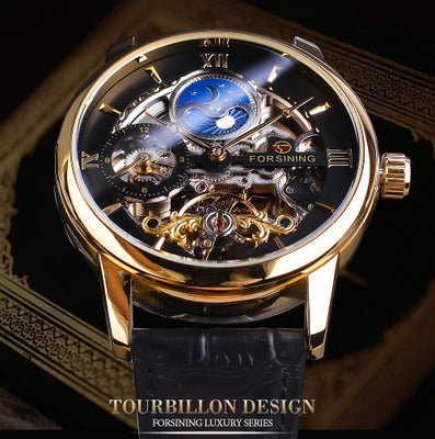 Men's fashion casual hollow mechanical watch