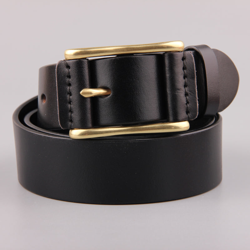 Brass Buckle Men's Belt Casual Denim