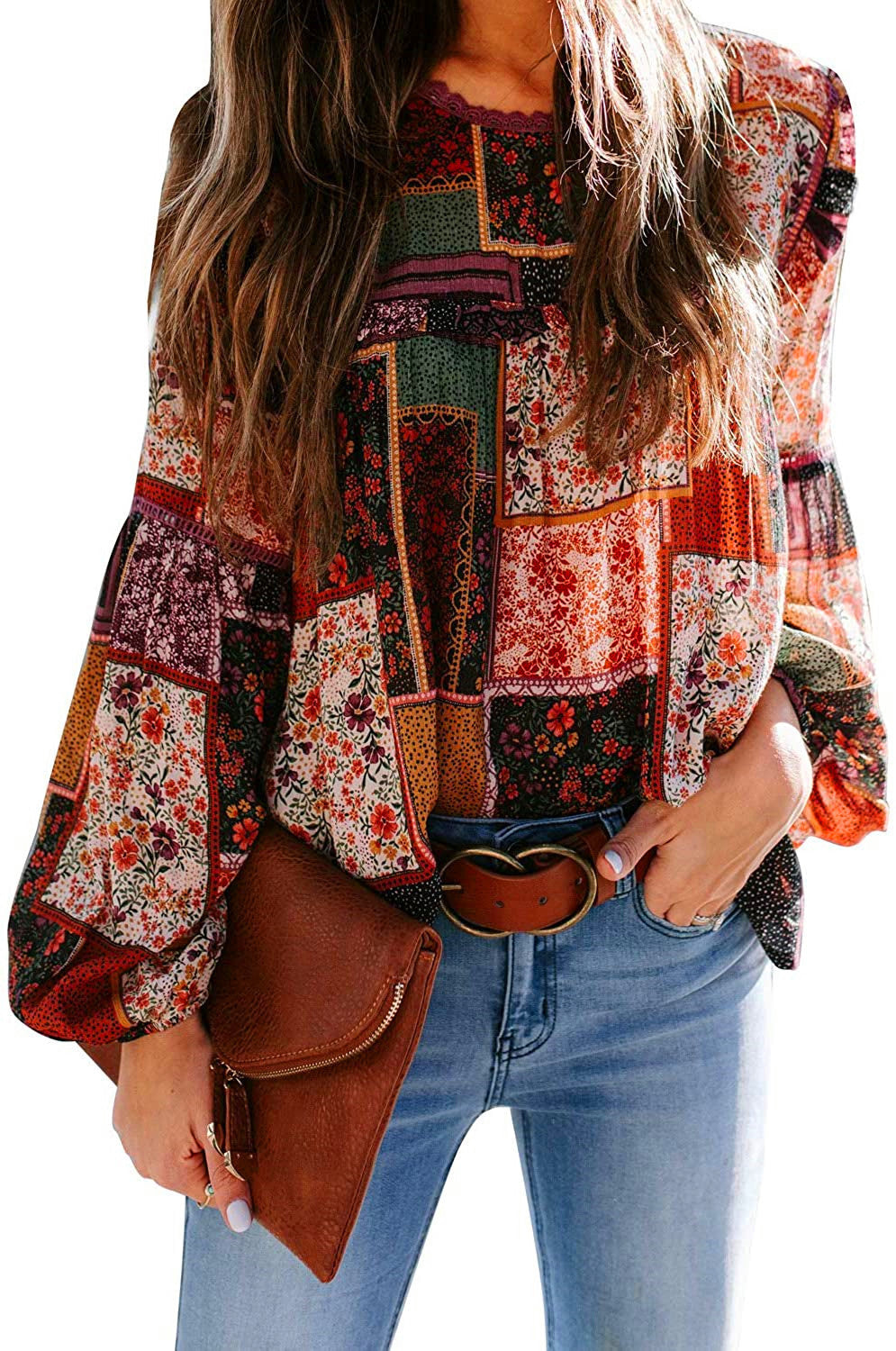 Printed puff sleeve shirt