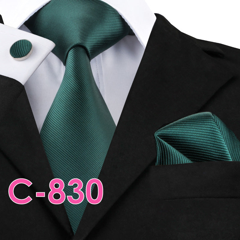 Solid Silk Mens Ties Neck Tie Set For Men Suits Tie Handker