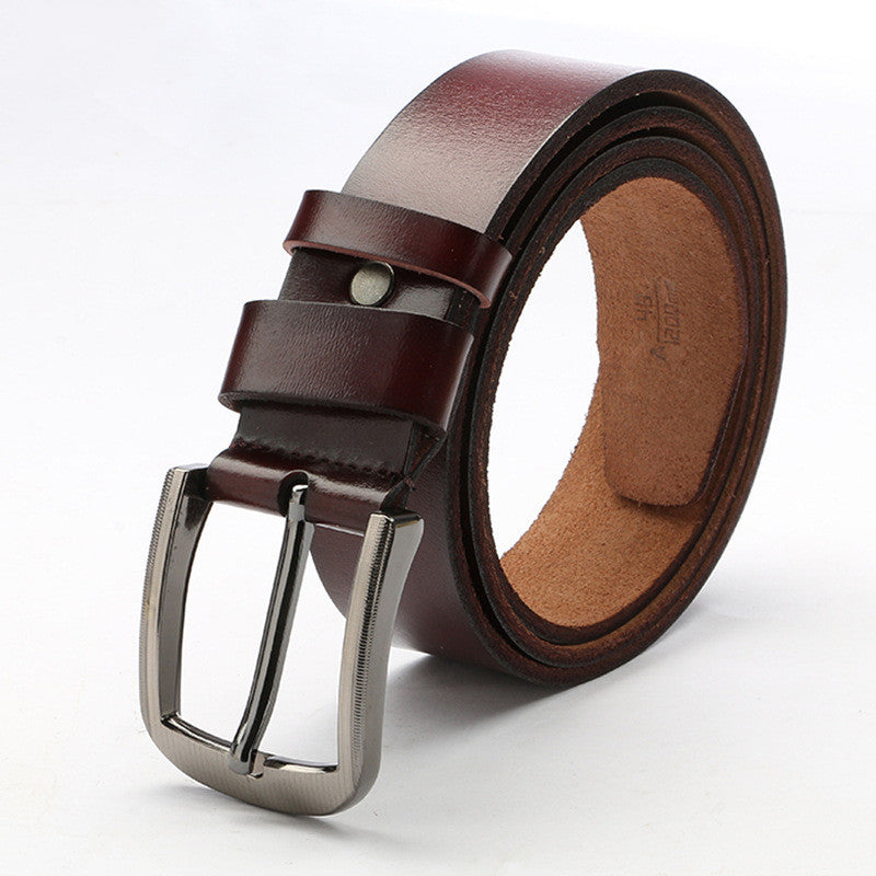 Men's Explosive Leather Simple Retro Pin Buckle Belt