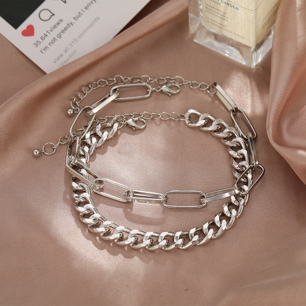 Personalized Fashion Thick Chain Anklet Set