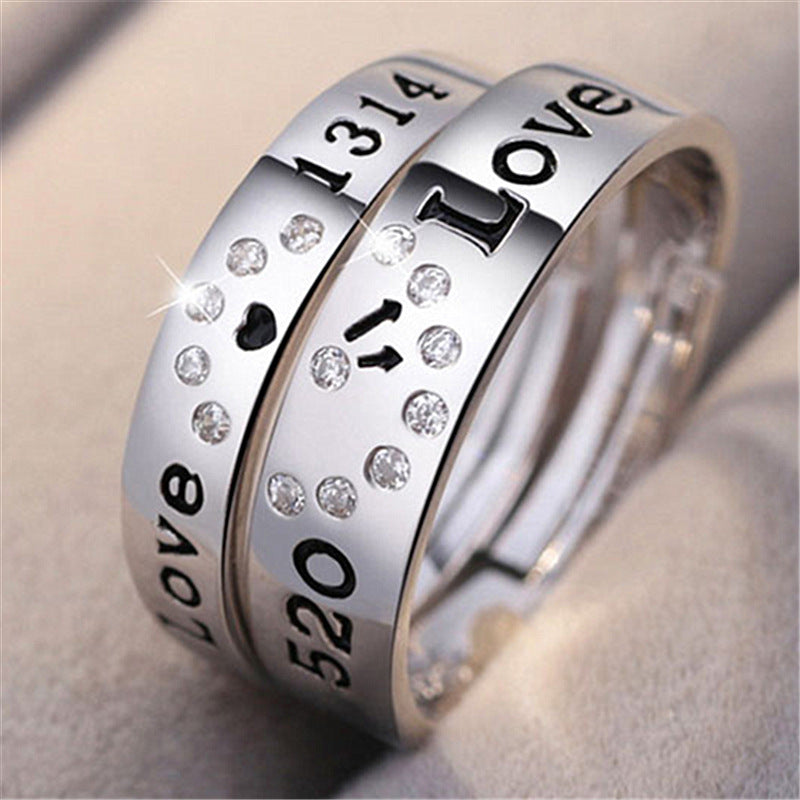 Men And Women's Creative Silver Diamond Rings