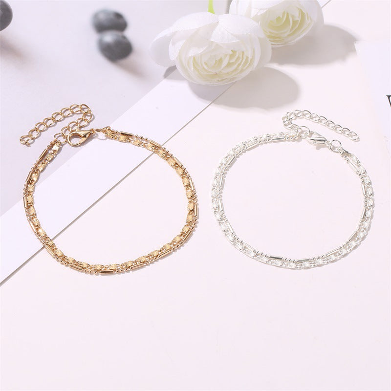 European And American Double Simple Anklet Lady