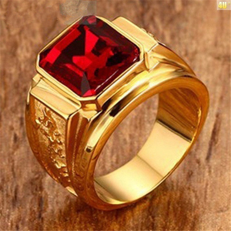 Trendy Fashion Rings Vintage Men's Gold Diamond Rings