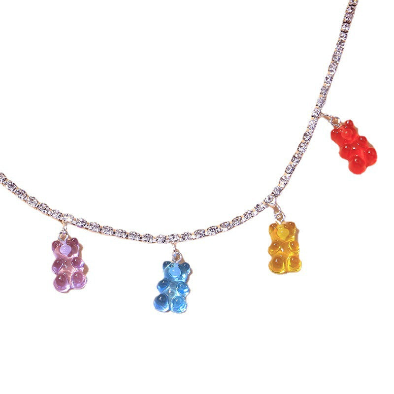 Fruity Resin Bear Waist Chain Street Shot Rhinestone Belly Chain