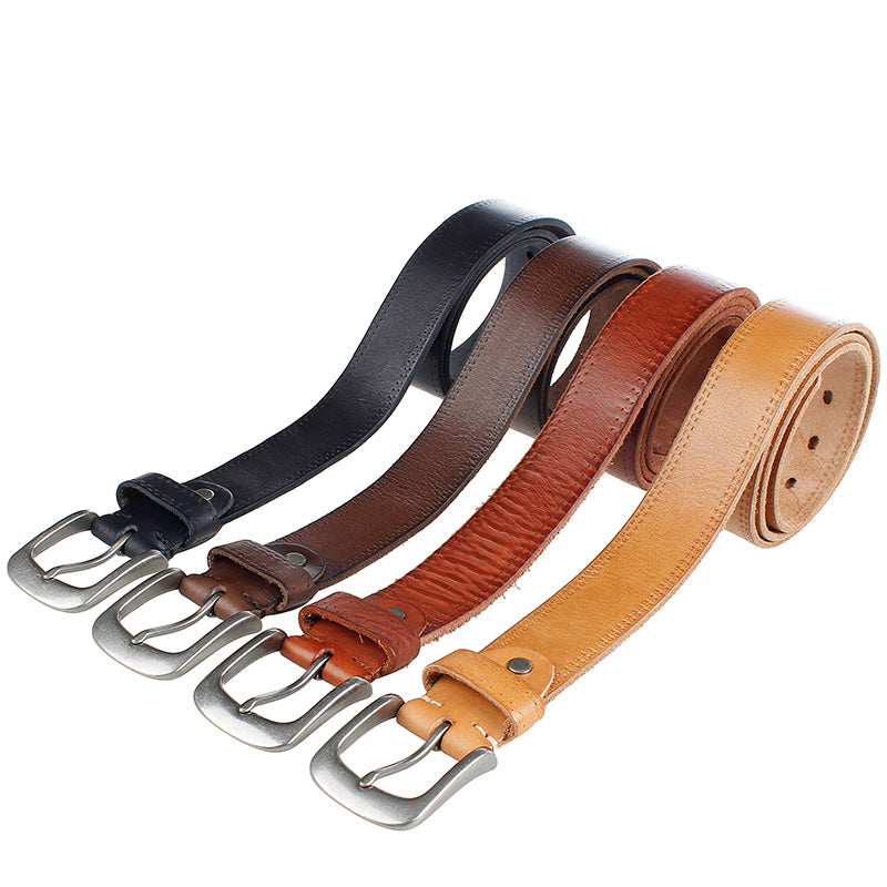 Men's And Women's High-quality Vegetable Tanned Top Layer Cowhide Alloy Pin Buckle Belt